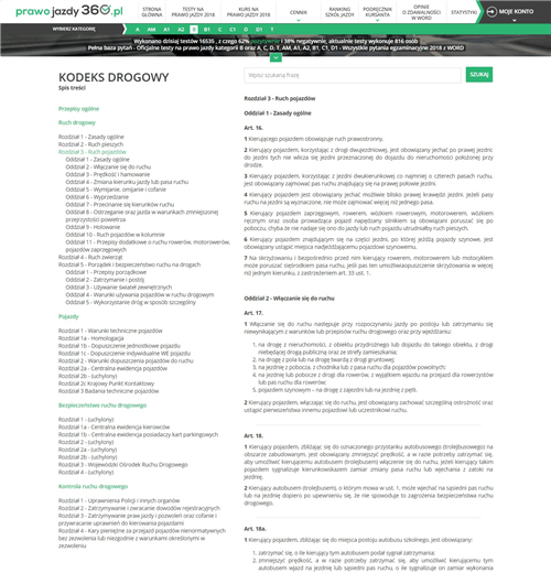 Aktualizacja kodeksu drogowego